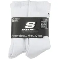SKECHERS Lot de 6 paires de chaussettes Core Crew LG, Blanc, (paquet de 6, 43 - 46)