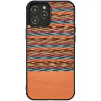 Man.Wand &WOOD étui pour iPhone 12/12 Pro browny check juodas (Apple iPhone 12, Apple iPhone 12 Pro), Coque pour téléphone portable, Marron, Noir