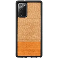 Man.Wand &WOOD case for Galaxy Note 20 herringbone arancia juodas (Samsung Galaxy Note 20), Coque pour téléphone portable, Noir, Orange