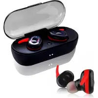 V.Silencer Ture Belaidės Earbuds juodas/raudona (4 h, Sans fil), Écouteurs, Rouge, Noir