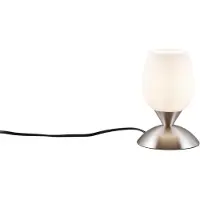 REALITY IMPORT Lampe de table CUP II argent-blanc 1xE14x40W verre, dimensions : 18x12x12 cm, IP20, RL