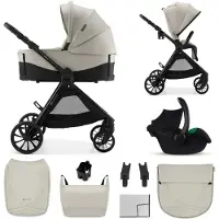 Kinderkraft Poussette 3-en-1 VESTO 2 avec nacelle, siège auto MINK PRO 2, siège sport réversible, système de voyage, beige