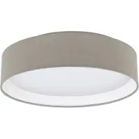 Eglo 31589 Pasteri plafonnier plastique acier blanc textile taupe (gris-brun)