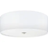 Eglo 94918 Pasteri Plafonnier avec abat-jour en tissu Ø 48cm blanc Lampe
