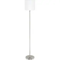 Eglo Pasteri Lampadaire 158cm avec abat-jour en tissu blanc