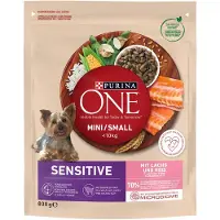 Purina One Mini/Small Sensitive Saumon, riz - nourriture sèche pour chiens - 800 g