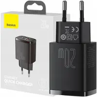 Baseus Chargeur rapide compact, Usb, Usb-C, 20W (Noir)