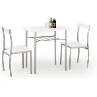 Halmar Set Lance table et 2 chaises blanc