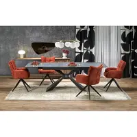 Halmar Table extensible LUCIANO marbre bleu / noir