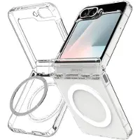 Spigen Ultra Hybrid Pro MagFit pour Galaxy Z Flip 7 FE et Z Flip 6 [Non compatible avec Flip 7] [Anti-jaunissement] - Blanc transparent