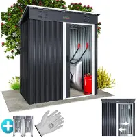 Gardebruk Abri de jardin anthracite en métal 181x162x86cm