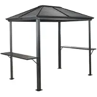 Sojag Ventura 58 Pavillon barbecue en aluminium avec étagères latérales 2x3 m
