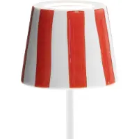 Zafferano Couvercle En Céramique Ø 130 X 100 Mm Pour Poldina Décoration Rayures Rouges Sur Fond Blanc