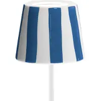 Zafferano Couvercle En Céramique Ø 130 X 100 Mm Pour Poldina, Décoration À Rayures Bleues Capri Sur Fond Blanc