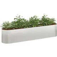 vidaXL Jardinière surélevée en acier inoxydable pour le jardin, 200 x 40 x 40 cm