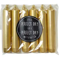 Rustik Lys Bougies Rustik - Coffret cadeau de bougies de table « Rustik » (dorées, lot de 6)