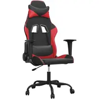 vidaXL Chaise de jeu avec fonction de massage Noir et rouge Similicuir