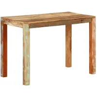 vidaXL Table de salle à manger 110x55x76 cm Vieux bois massif