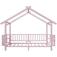 Merax Lit bébé 60 x 140 cm, lit à barreaux réglable en hauteur, barrière de sécurité, support pour tableau de dessin, convertible en lit d'appoint ou en bureau, couleur naturelle