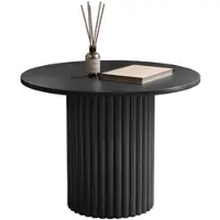 Idohome - Table basse ronde BARNEY avec piètement strié Table basse de salon Structure métallique Table de salon 60 x 38 cm (Ø x H) Noir