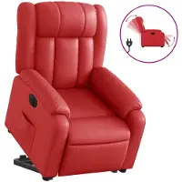 vidaXL Fauteuil relax releveur électrique rouge similicuir