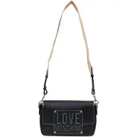 Moschino Love sac rabat noir, logo LOVE, surpiqûres