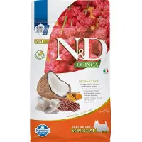 Farmina N&amp;D Quinoa Dog Skin&amp;Coat Adult Mini herring, coconut - Quinoa, hareng &amp; noix de coco pour favoriser la peau et le pelage des chiens adultes de petites races - 800 g