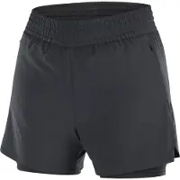 Salomon - Short avec cuissard intégré - Shkout C 2In1 Shorts 4" W Deep Black pour Femme - Taille L - Noir