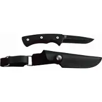 ØYO Oyo Falketind Knife W/ Leather Sheath, couteau de randonnée, noir