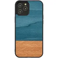 Man.Wand &WOOD étui pour iPhone 12 Pro Max denim juodas (Apple iPhone 12 Pro Max), Coque pour téléphone portable, Bleu, Noir