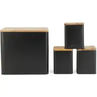 Salter BW129001EU7 Toronto 4-Piece Bread Bin & Canister Set - Black, Boîte de conservation, Noir