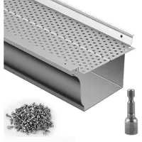 Vevor Grille de Protection Gouttière 127 mm Pare-feuilles pour Gouttières Aluminium 13PCS Longueur Totale 15,9 m Trou 4 mm Épaisseur 0,5 mm Protège-gouttière Anti-feuille pour Tout Type Toit Gouttière