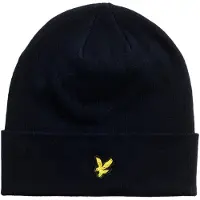 Lyle & Scott Bonnet en laine mélangée, bleu marine - Taille unique - Homme