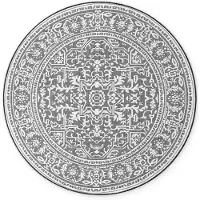 Hanse Home , tapis d'intérieur et d'extérieur, résistant aux intempéries, robuste, réversible, modèle Kona, noir et blanc - diamètre 160 cm