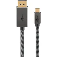 Goobay 75708 câble vidéo et adaptateur 2 m USB Type-C DisplayPort Noir et Argent