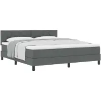 vidaXL Lit boxspring avec matelas gris foncé 180 x 200 cm Tissu