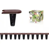 Prosperplast DEUBA Bordure de jardin plastique 3,80m résistante intempéries UV piquet terre bordure parterre plate-bande délimitation design plat brun