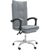 vidaXL Chaise de bureau avec fonction chaise longue gris clair tissu