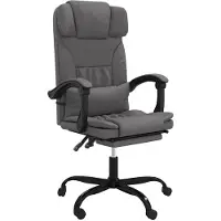 vidaXL Chaise de bureau avec fonction couchage Gris Similicuir