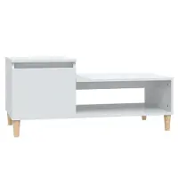 vidaXL Table basse blanc brillant 100x50x45 cm bois composite