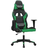 vidaXL Chaise de jeu noir et vert similicuir