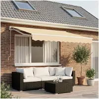 vidaXL , remplacement de jupe de marquise, rayures crème, 230 x 20 cm, polyester