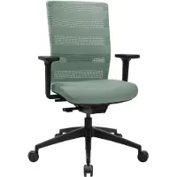 Topstar Siège de bureau Sitness AirWork, avec accoudoirs, mécanisme 3D auto-synchrone, assise galbée, dossier résille, menthe/noir