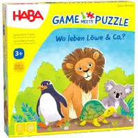 Haba Jeu avec puzzle - Où vivent les lions et compagnie ?