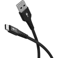 Goobay 74528 USB-C vers USB-A Câble textile supersoft avec connecteurs métalliques, 3 m, noir, 3 m - câble de connexion élégant et extra-résistant pour les appareils avec connexion USB-A ou USB-C