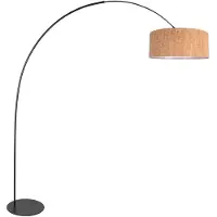 Anne Light & Home Lampadaire - naturel noir - Curve - métal textile - lampe arquée - E27 - 4340ZW - Anne Lighting