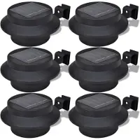 vidaXL 6x lampe d'extérieur kit d'éclairage solaire lumière de clôture noir