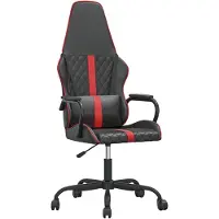 vidaXL Chaise de jeu avec fonction de massage Rouge et noir similicuir