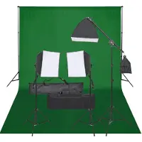 vidaXL Kit studio photo avec éclairage et arrière-plan