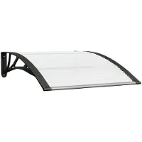 vidaXL Auvent de porte noir et transparent 100x75 cm Polycarbonate